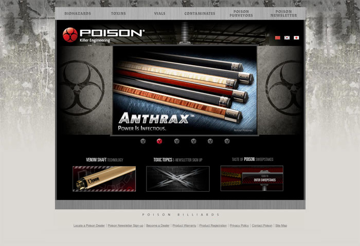 Poison Billiards Website