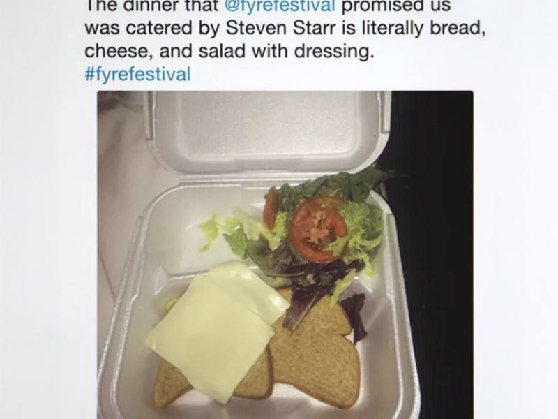 fyre festival lunch